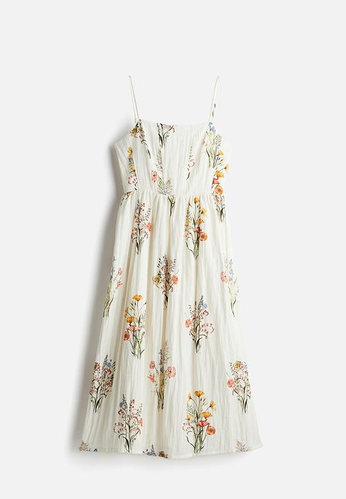 H&M - Strappy midi dress - white floral