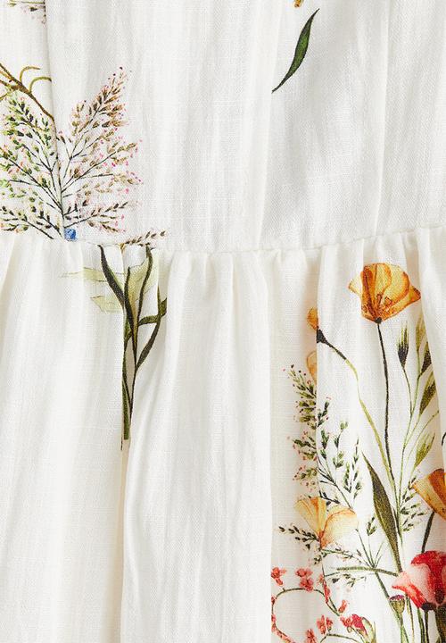 H&M - Strappy midi dress - white floral