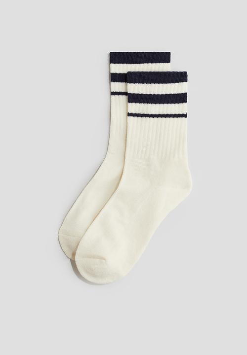 H&M - 5 pack ribbed terry socks - cream