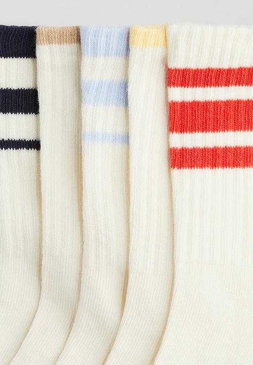 H&M - 5 pack ribbed terry socks - cream