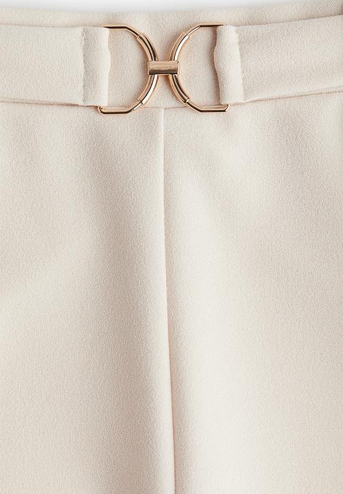 H&M - Buckle-detail tailored trousers - cream