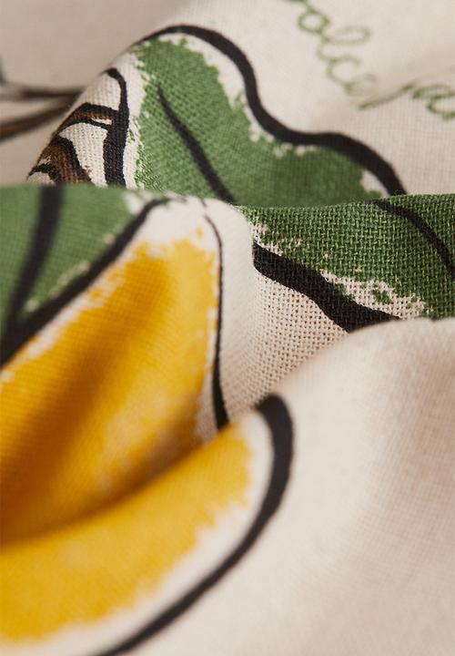 H&M - Printed cotton cushion cover - beige