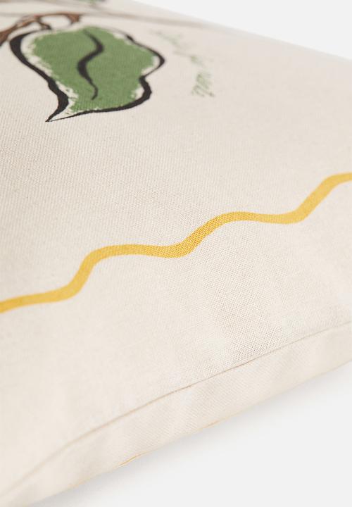 H&M - Printed cotton cushion cover - beige