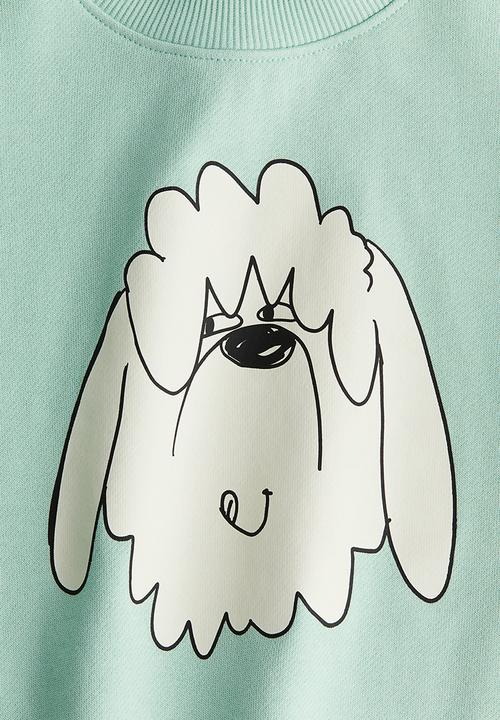 H&M - Printed sweatshirt - light green dog