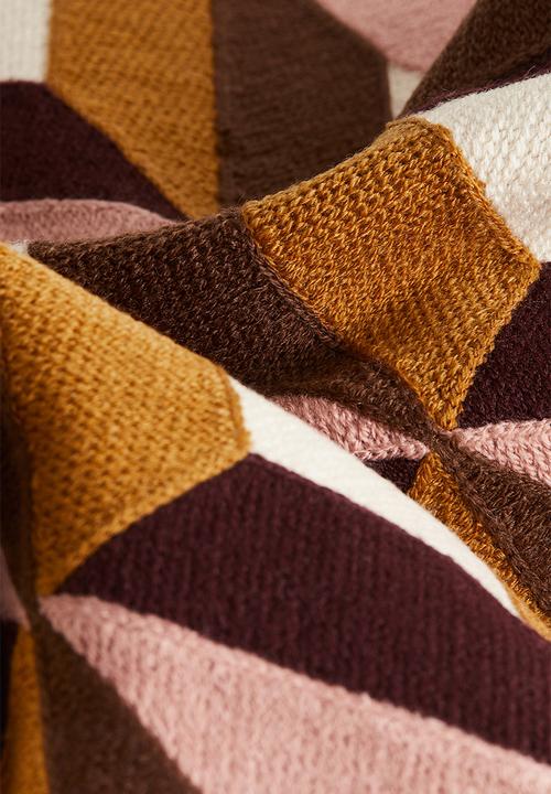 H&M - Embroidered cushion cover - pink/block-coloured 