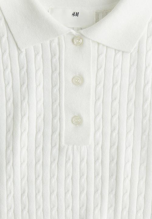 H&M - Short cable-knit top - white