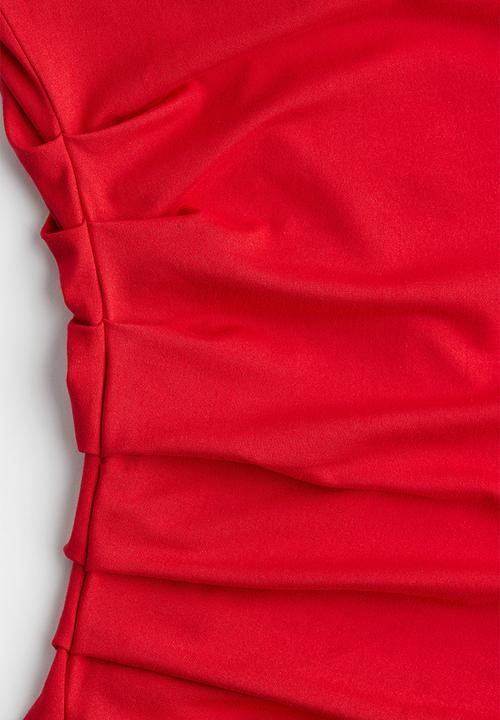 H&M - Draped bodycon dress - red