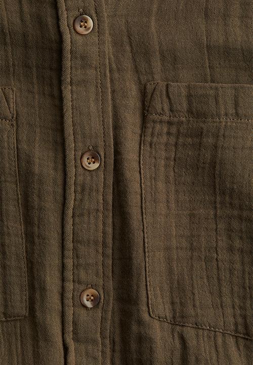 H&M - Cotton shirt - dark khaki green