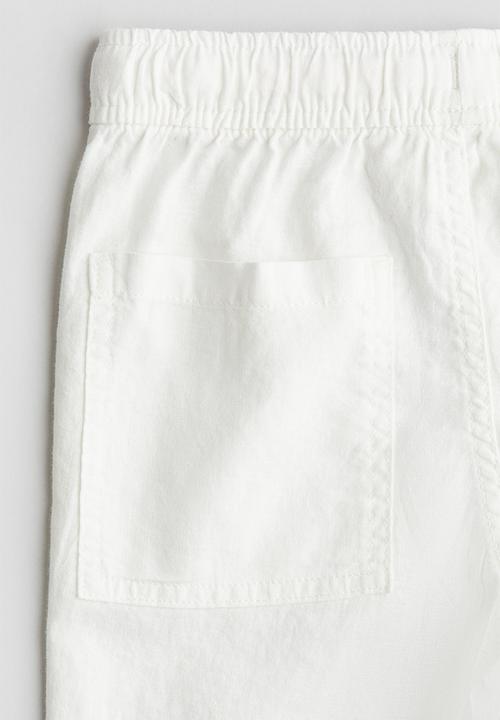 H&M - Linen-blend joggers - white