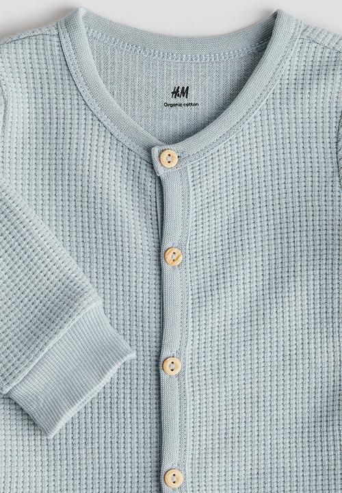 H&M - 2 piece waffled cotton set - light turquoise