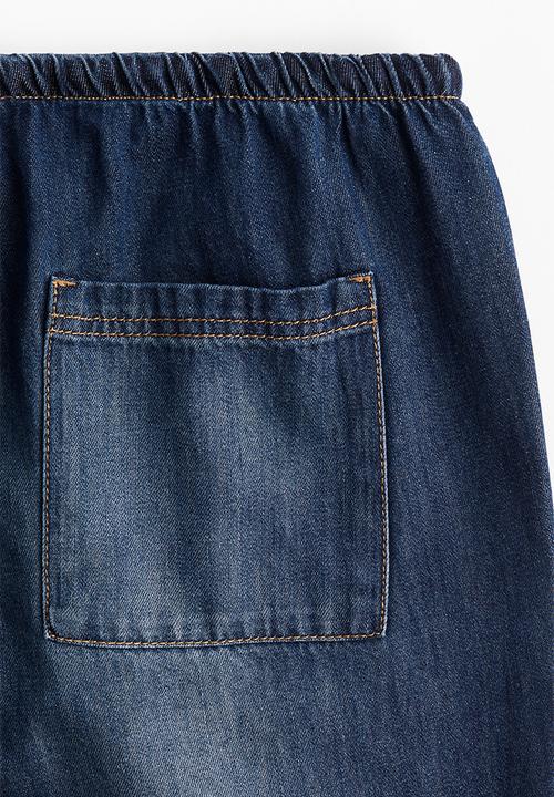 H&M - Denim drawstring trousers - denim blue