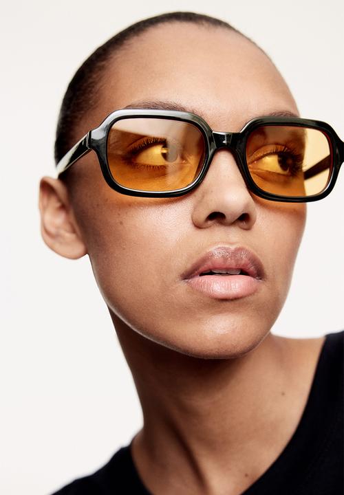 H&M - Rectangular sunglasses - black & yellow