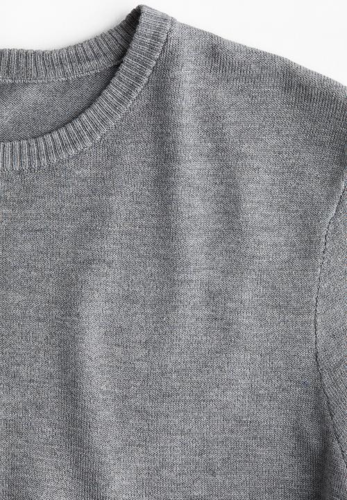 H&M - Fine-knit T-shirt - grey marl