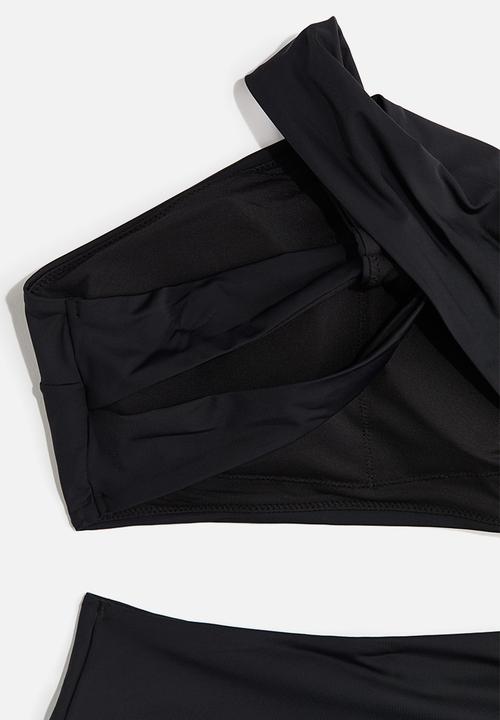 H&M - Padded-cup high leg swimsuit - black