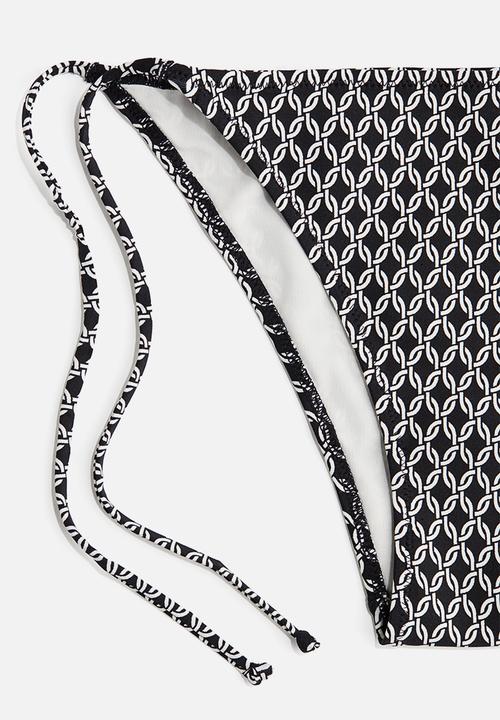 H&M - Tie tanga bikini bottoms - black,multi