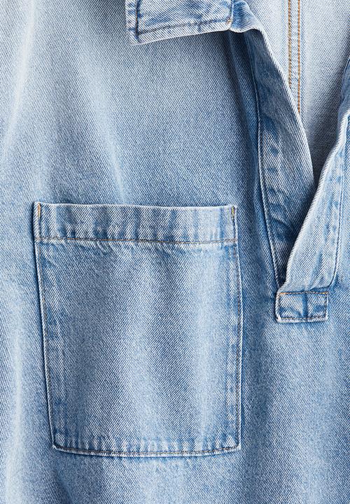 H&M - Oversized popover denim shirt - light denim blue