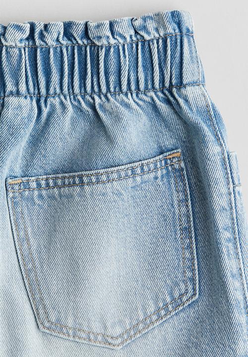 H&M - Paper bag shorts - denim blue