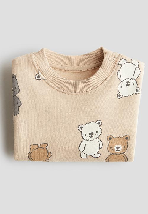 H&M - Printed sweatshirt - beige teddy bears