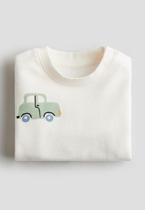 H&M - Printed sweatshirt - white vehicles