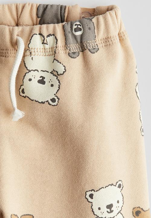 H&M - Cotton joggers - beige teddy bears