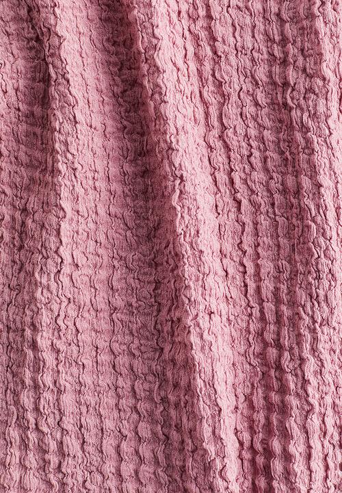 H&M - Overlock-detail crinkled top - dusty pink