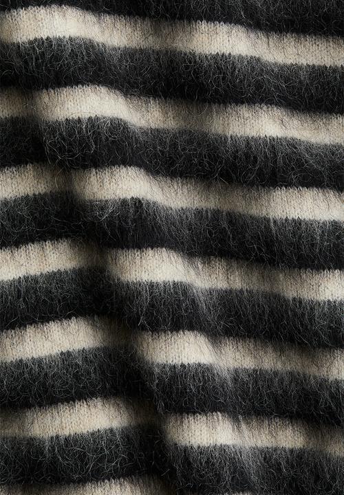 H&M - Oversized mohair-blend jumper - black striped