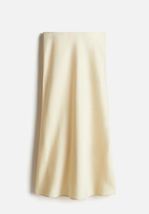 H&M - Midi skirt - pale yellow