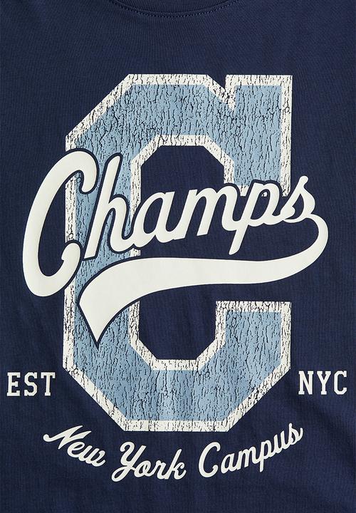 H&M - Printed t-shirt - navy blue champs