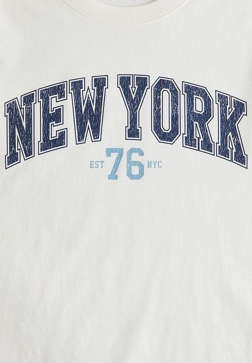 H&M - Printed t-shirt - cream new york