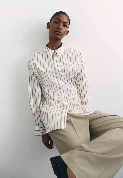 H&M - Poplin shirt - white/striped 