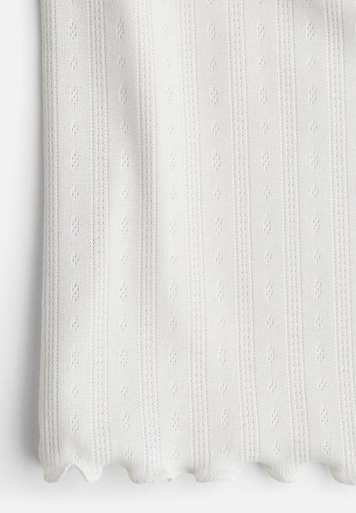 H&M - Overlock-detail T-shirt - cream