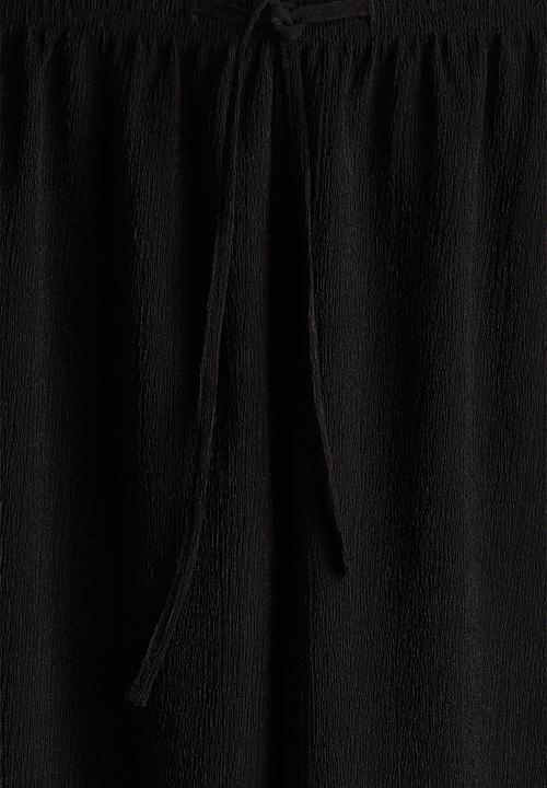 H&M - Textured jersey drawstring trousers - black