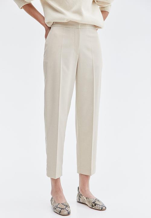 h&m beige cigarette trousers Ankle-length cigarette trousers - light beige