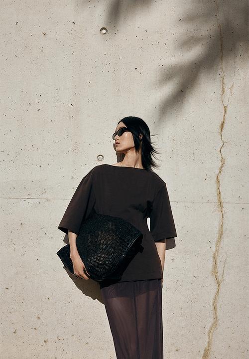 H&M - Mesh midi skirt - dark brown