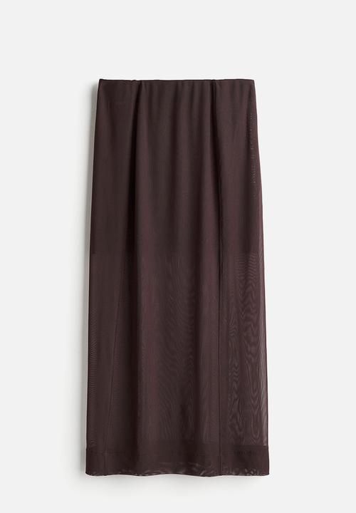 H&M - Mesh midi skirt - dark brown