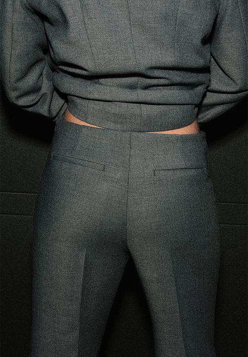 H&M - Flared crease-leg trousers - grey