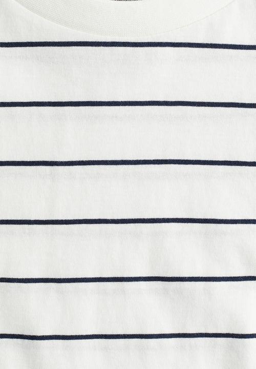 H&M - Long-sleeved cotton jersey top - white & blue striped
