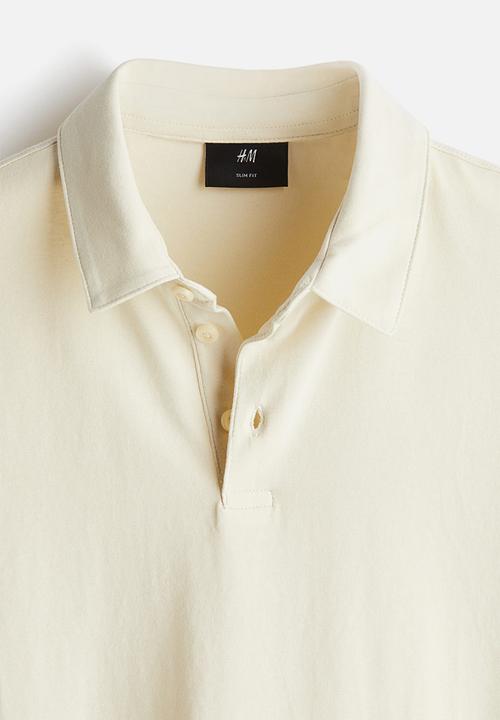 H&M - Slim fit polo shirt - light beige