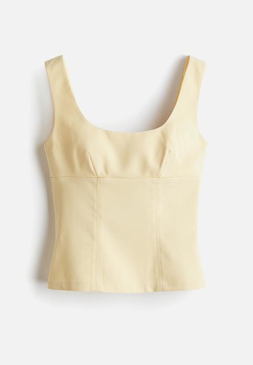 H&M - Tapered-waist vest top - light yellow