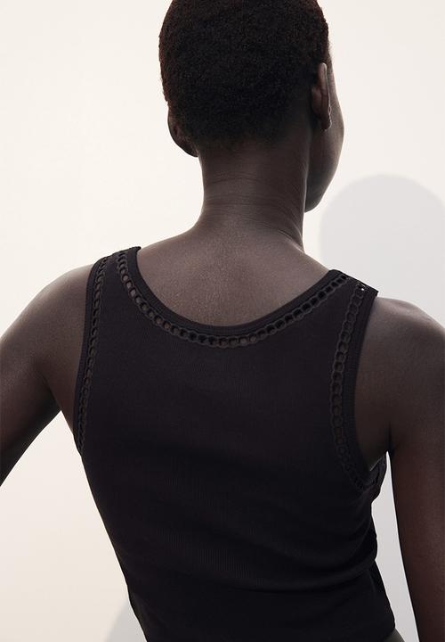 H&M - Cropped vest top - black