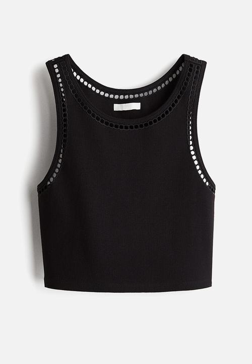 H&M - Cropped vest top - black