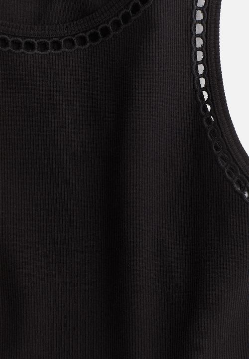 H&M - Cropped vest top - black