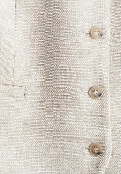 H&M - Linen-blend suit waistcoat - light beige 