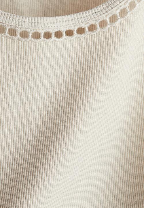 H&M - Cropped vest top -  light beige
