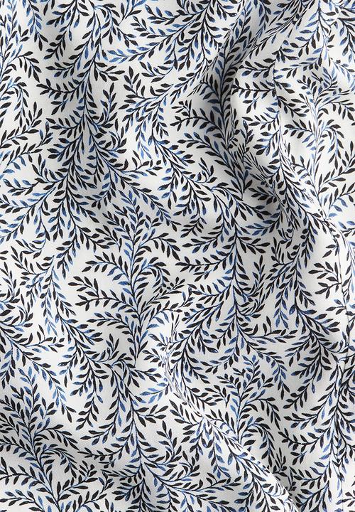 H&M - Tie-belt dress - white/blue patterned