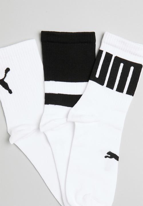 PUMA - Puma Big Logo 3pk Low Crew - puma white