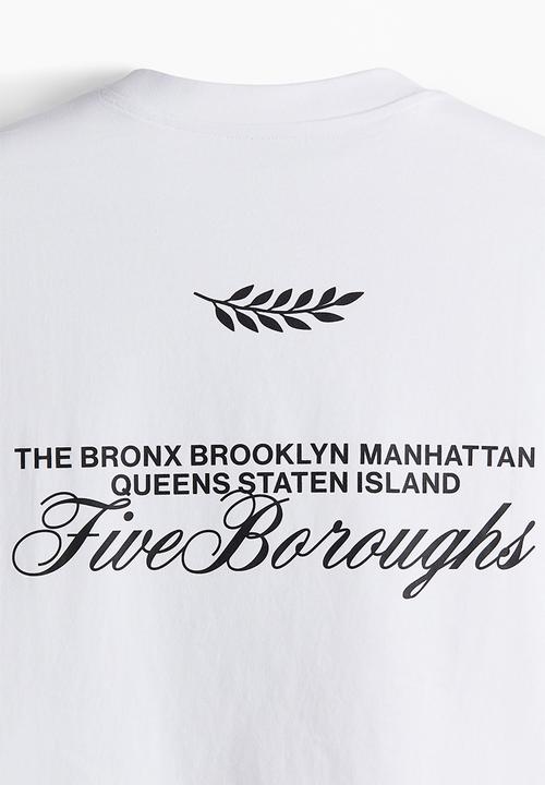 H&M - Loose fit printed t-shirt - white new york