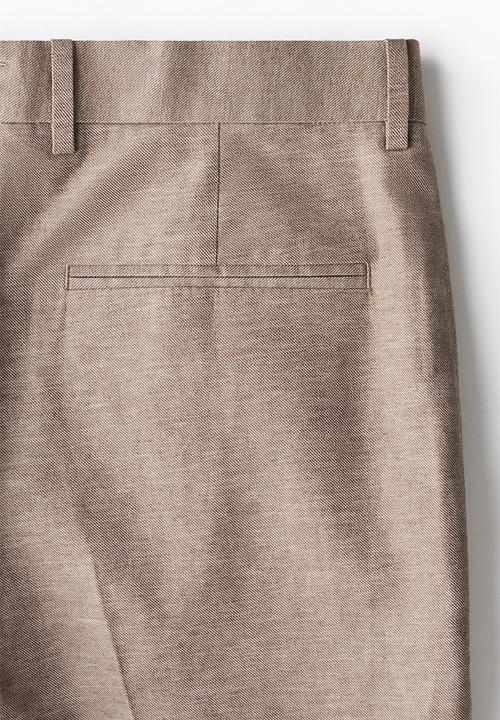 H&M - Regular fit tailored linen-blend trousers - beige