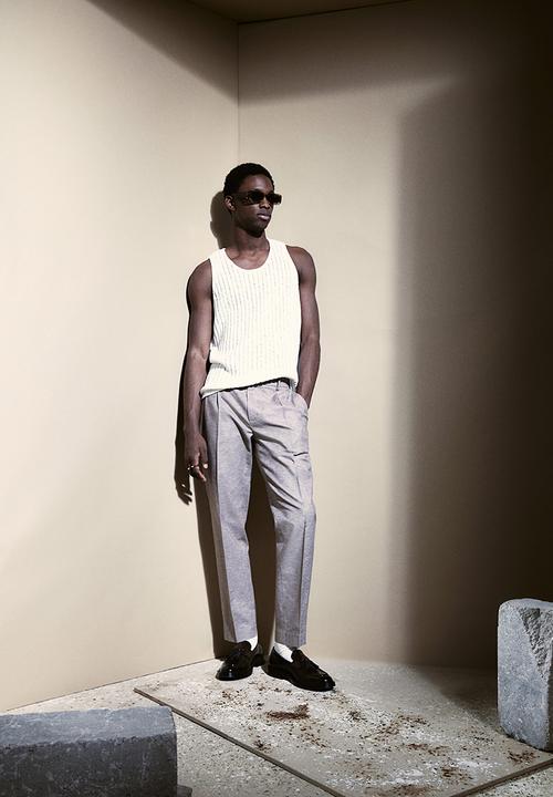 H&M - Regular fit tailored linen-blend trousers - beige