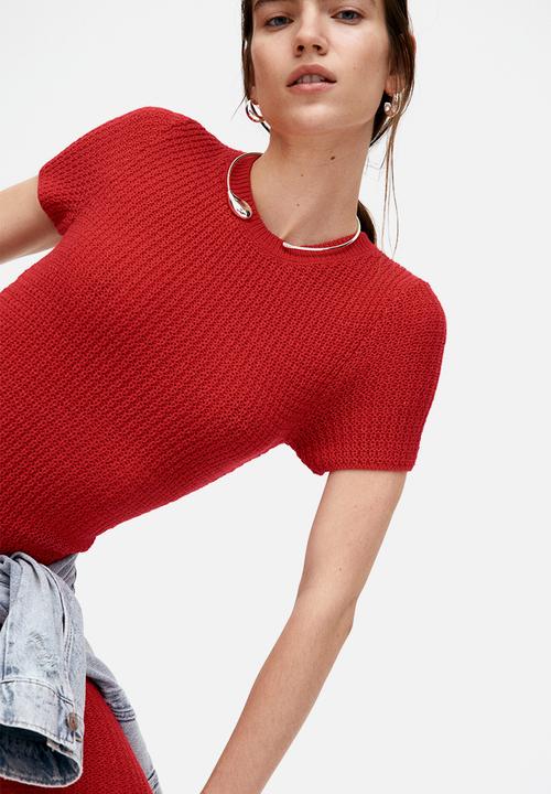 H&M - Knitted bodycon dress - red